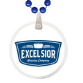 Round Mardi Gras Beads with Decal on Disk - Royal Blue